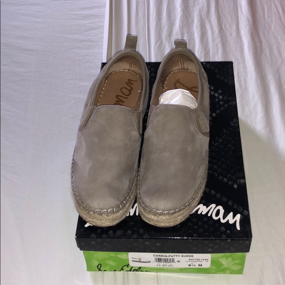 Sam Edelman’s Carrin, putty suede  spadrills